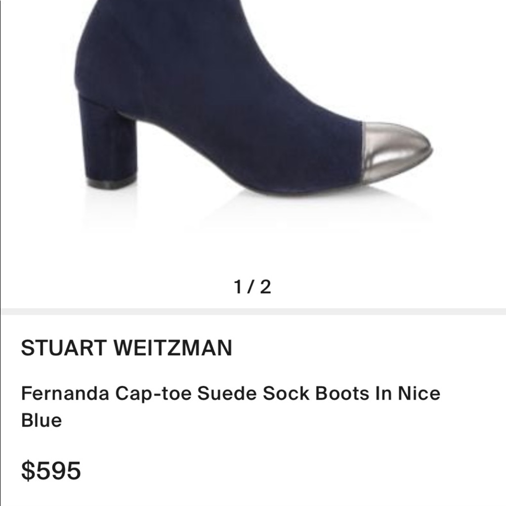 Stuart Weitzman Gold Cap Toe Booties - image 5